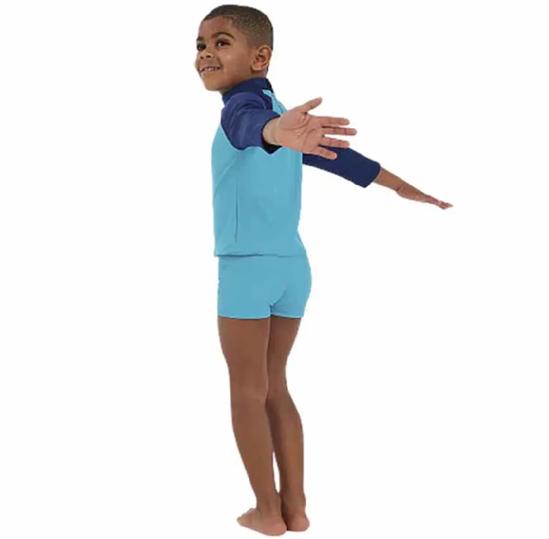 Speedo Toddler Boys Long Sleeve Printed Rash Top Blue-2